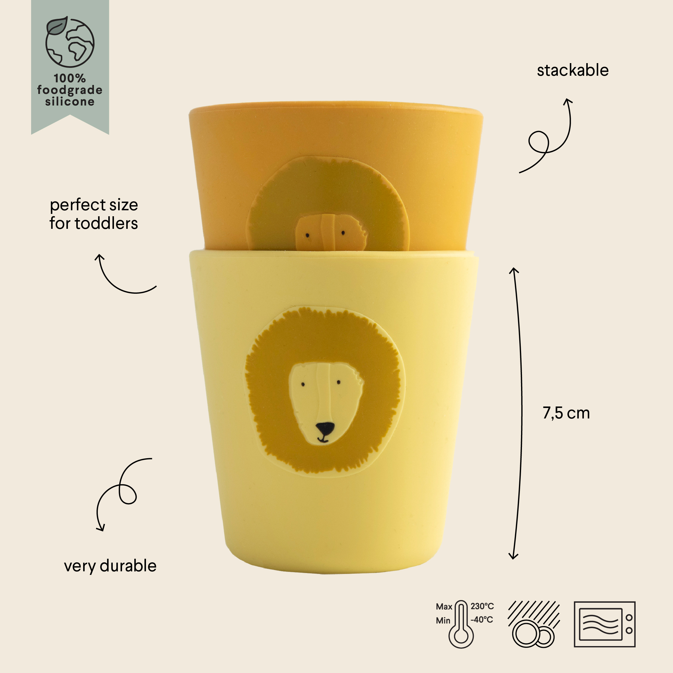 Silicone cup 2-pack - Mr. Lion